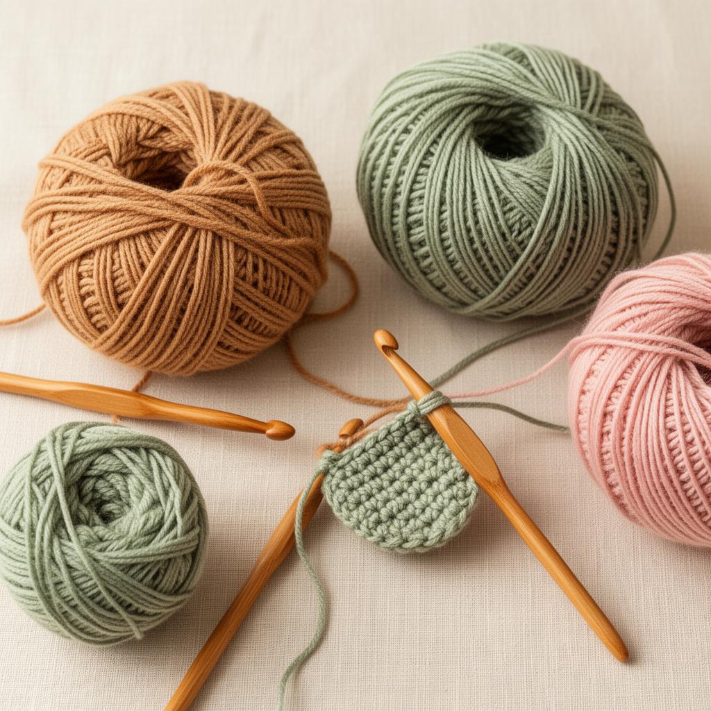 Colorful crochet materials